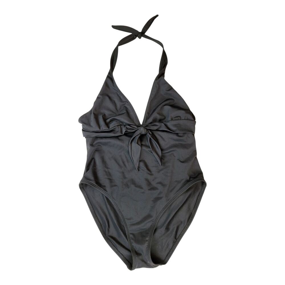 La Blanca/ Rod Beattie Black One-Piece Swimsuit Knotted Chest Women's Size 12 US